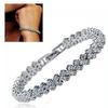 Women Roman Chain Clear Crystal Bangle Rhinestone 3 Layers Bracelet MIT