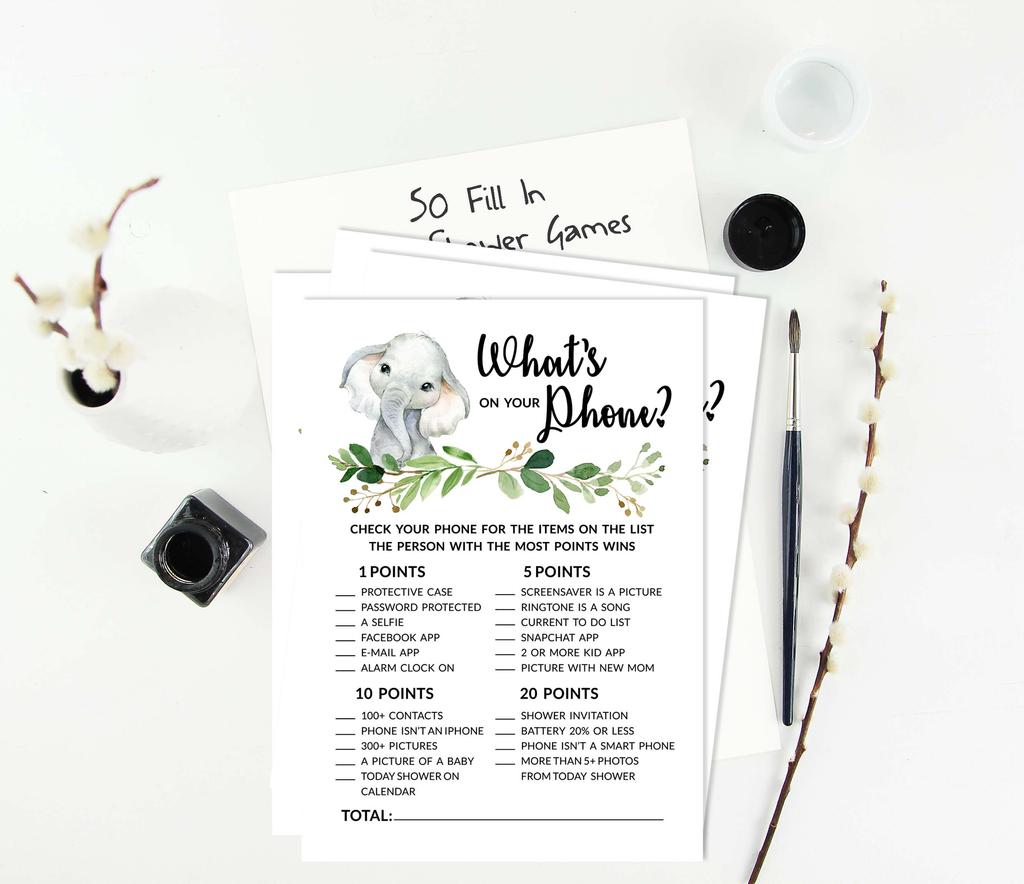 Inkdotpot Игровой набор для детского душа из 50 игр BabyA AlphabetA ABCA для вечеринки Baby Cheetah Jungle Animals