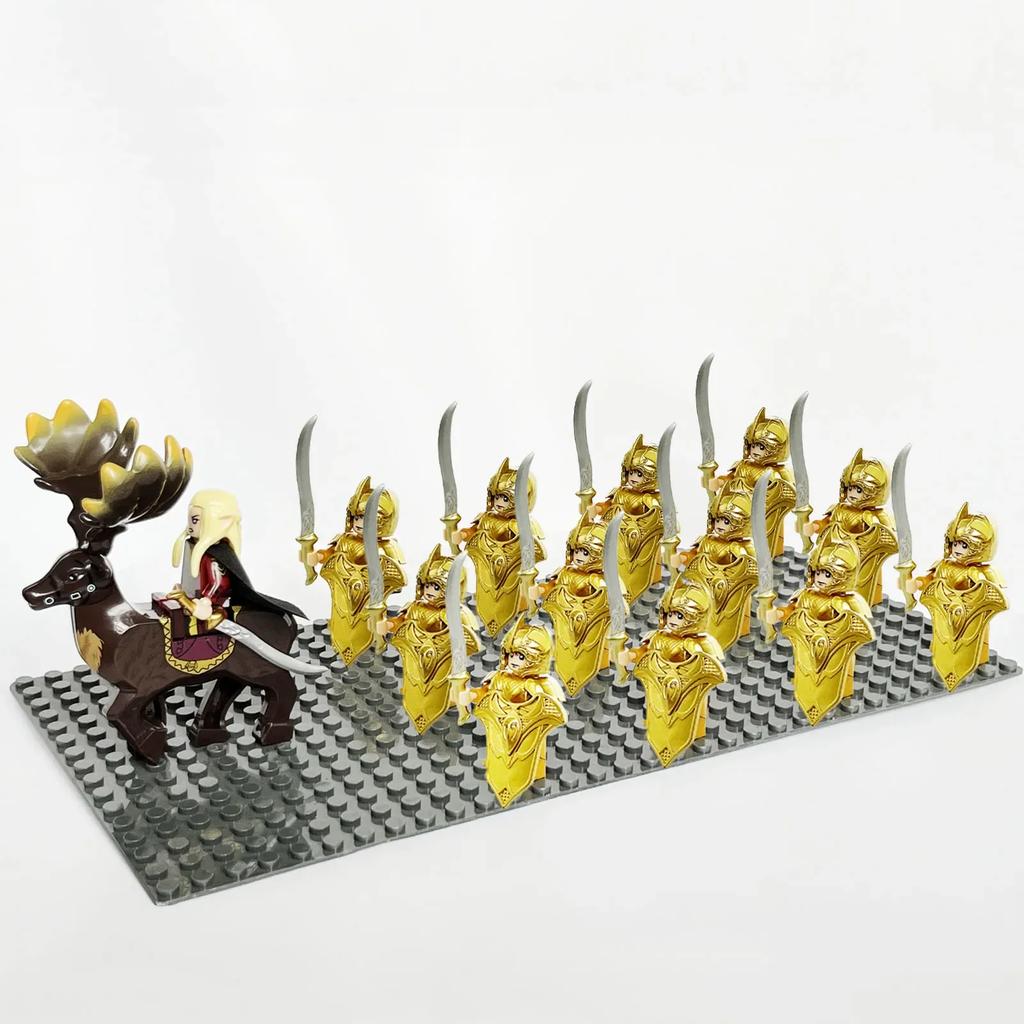 13pcs Castle Knight Rohan Azog Orcs Half-Beast Human Army Elf Guards Roman Solider Minifig Building Block Toys for Kids