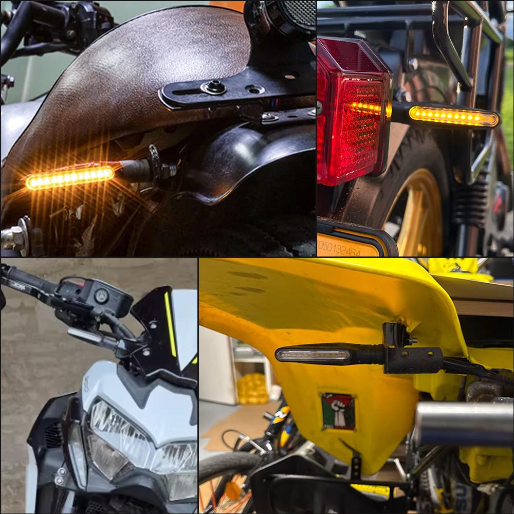 Motorcycle LED Turn Signal Light Amber Flasher LED Flowing Water Indicator Blinker Waterproof Motorcycle Lamp Accessories