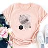 Trend Style Geometric Tee Top Fashion T Shirt 90s Sweet Lovely Clothing Casual Short Sleeve Women Print Lady Female Graphic T-shirt