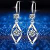 Imitation S925 Silver Earrings Female Zircon Rotating Love Temperament Earrings Twist Fashion Earrings
