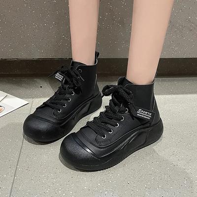 Fashion Spring Autumn New Women's Sport Shoes Fashion Tide Ankle Boots Retro Round Toe Lace Up Comfort Thick Sole Sneaker Botas De Mujer