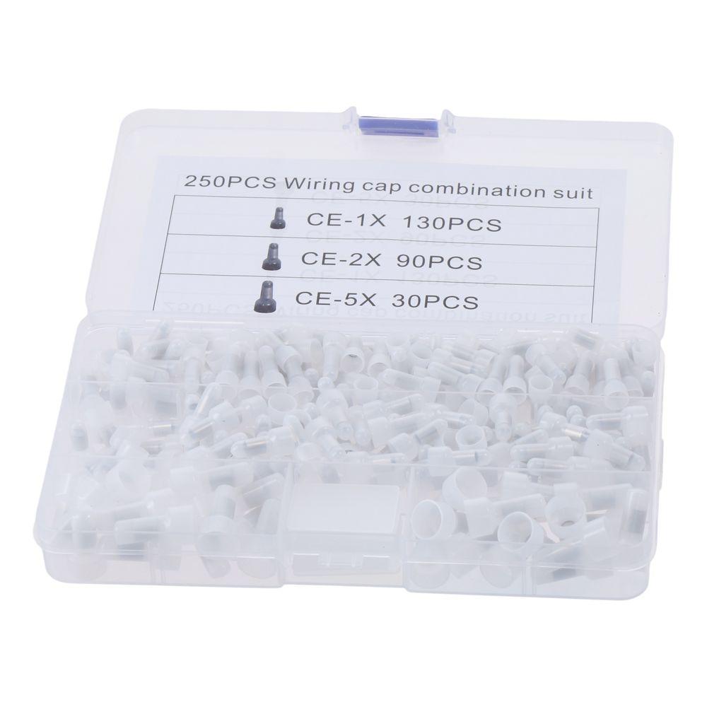 250 Pcs 12-10GA Closed End Wire Connector 16-14 Insulated Terminal Cable Terminals Crimp Terminal