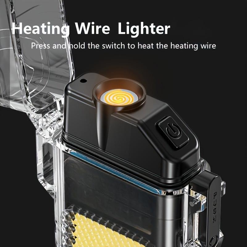 Перезаряжаемый портативный COB-фонарик с зажиганием, ветрозащищенный фонарик 3-в-1, электродуговой поджиг, прочный, компактный, для кемпинга и аварийных ситуаций