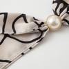 No Tie Silk Scarf Magnetic Pearl Buckle Women Neckerchief Sun Protection Satin Neck Scarf  Summer