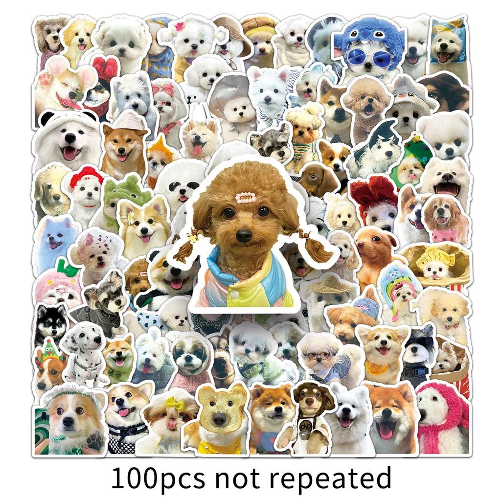 100 Cute Dog Cartoon Stickers Creative Ins Fengguka Hand Account Decoration Water Cup Mobile Phone Case Guitar Stickers