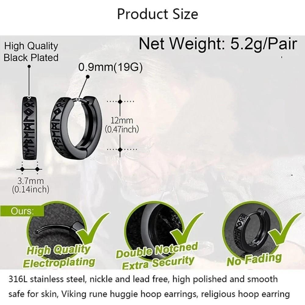 Korean Style Huggie Hoop Earring Hip Hop Ear Buckle Daily Men Hoop Earrings Gift