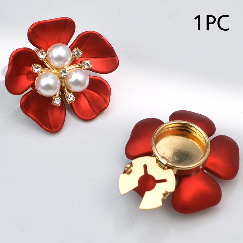 1 шт. Ювелирные изделия Жемчуг Пятилепестковый цветок Форма Подарочные аксессуары Изысканная накладка на пуговицу Свадебные запонки Элегантные 32/29x17 мм