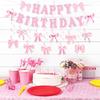 Paper Hanging Garland Bow Theme Backdrop Decor New Happy Birthday Banner  Party Supplies