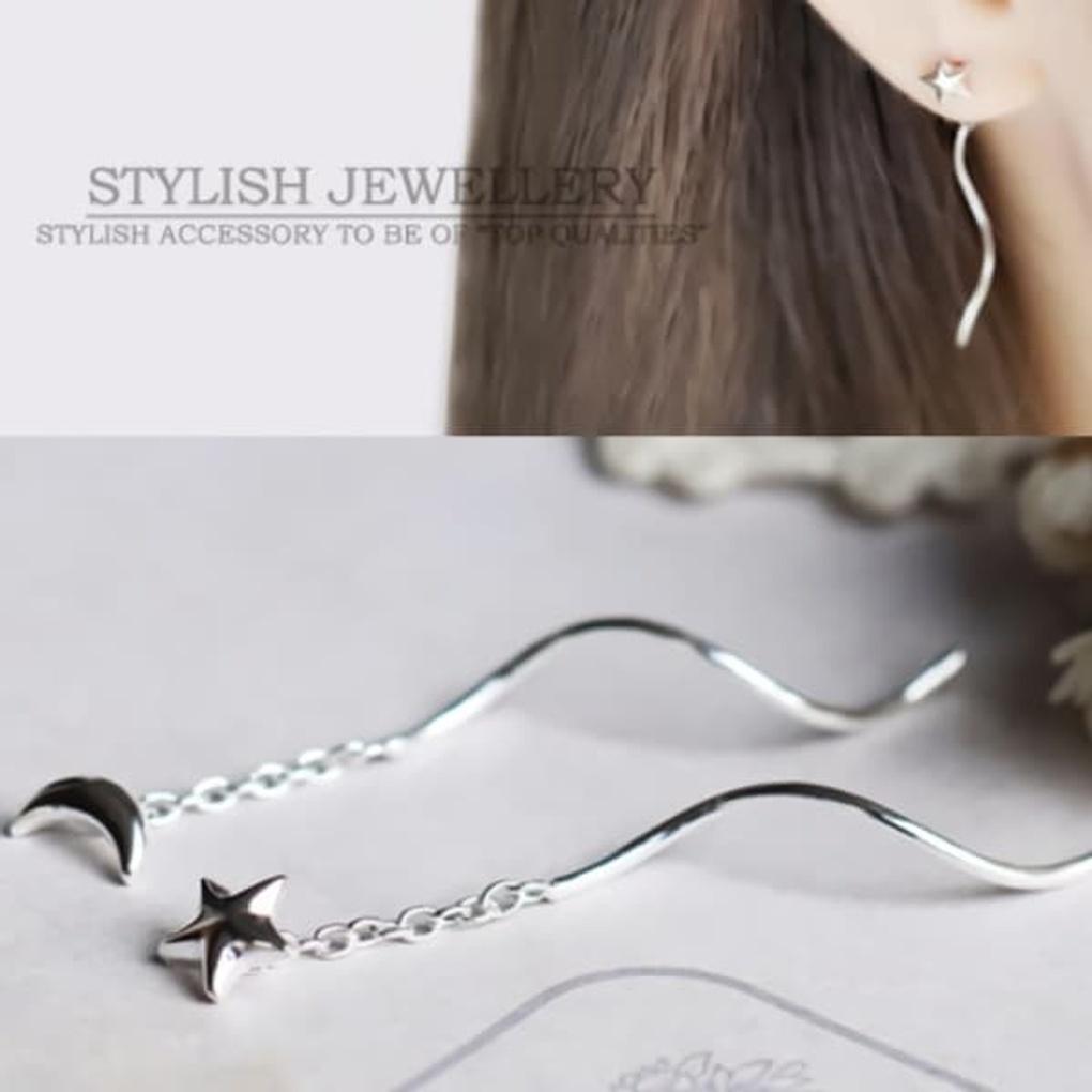 Женские серьги серебряная игла Ежедневные W138