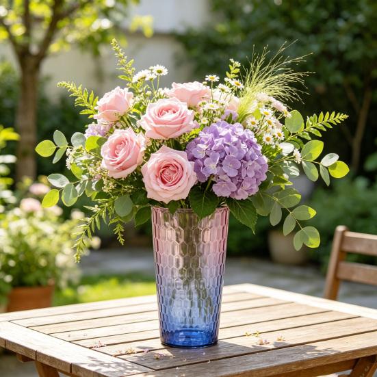 Clear Flower Vase for Centerpiece Thickened Plastic Modern Vase Gradient Color