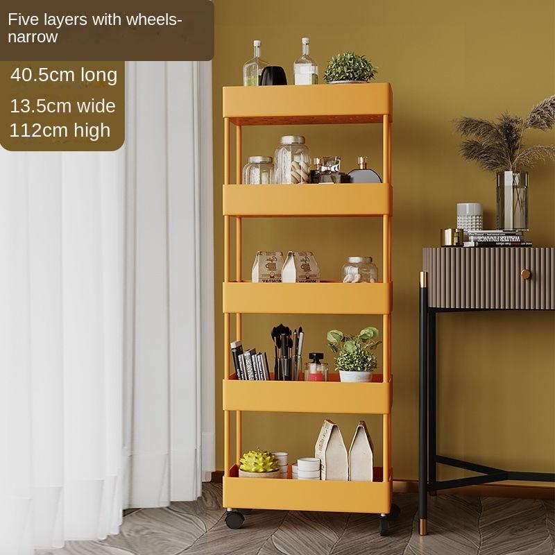 2/3/4-слойная стойка для хранения с узкими зазорами, полки для кухни, ванной комнаты, органайзер, мобильная тонкая тележка для хранения с колесной тележкой, экономия места