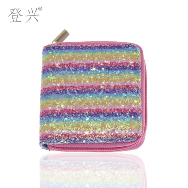 Новый лазерный ПУ короткий маленький кошелек, студенческая детская сумка, D система с картинками и образцами