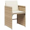 Garden Dining Set with Cushions 9 pcs Beige Poly Rattan