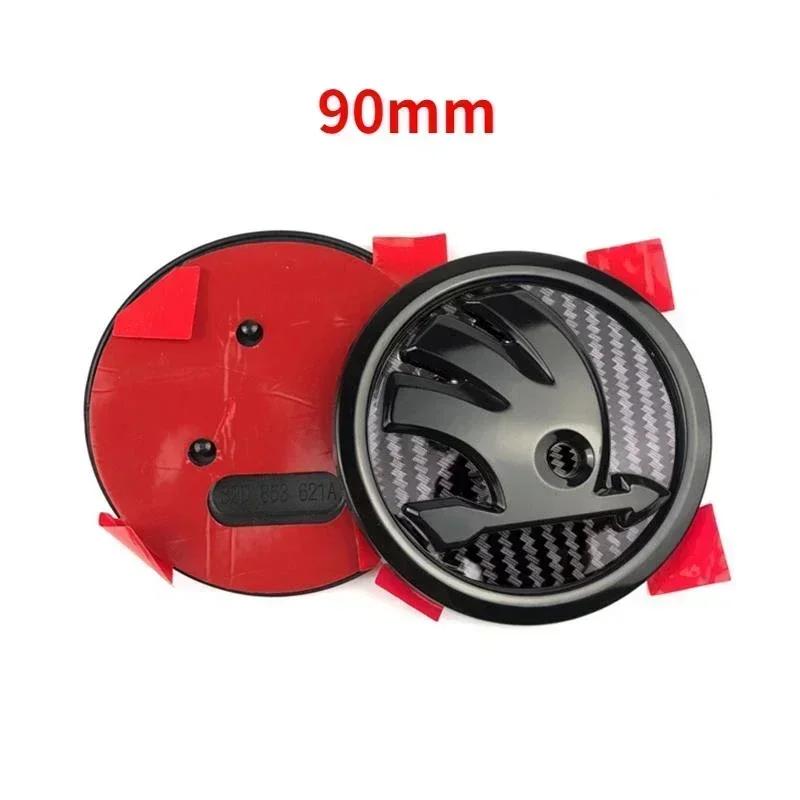 ZDVK6 80mm 90mm ABS Front Rear Emblem for SKODA Fabia 1 2 Octavia a7 RS Superb Rapid Yeti Karoq Vision Car Head Boot Tailgate Sticker