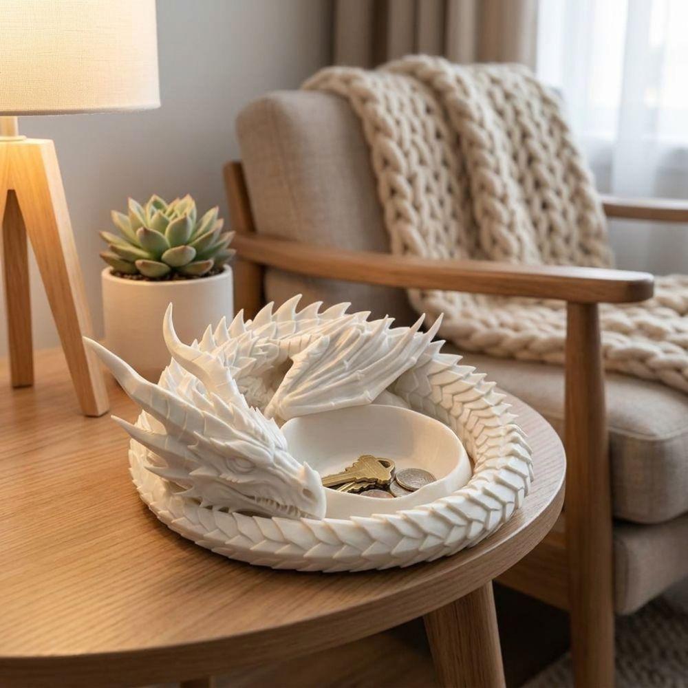 Decorative 3D Printing Dragon Tray Gothic Ring Display Plate Desktop Organizer Entryway Decor