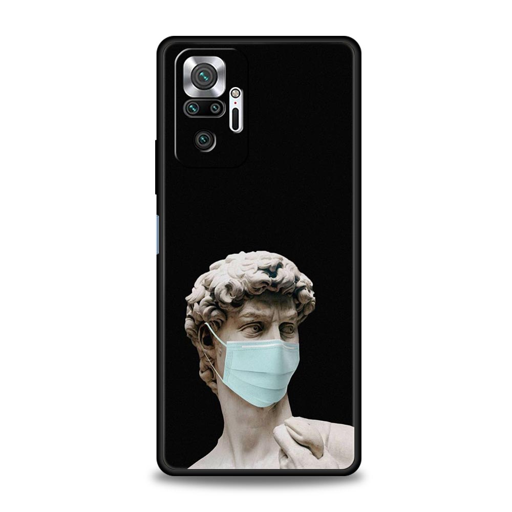 Cartoon Statue Abstract Art Phone Case Cover for Redmi 14C 10C Note 15 14 13 12 10 11 K40 Pro Plus 5G Soft TPU Shockproof Fundas