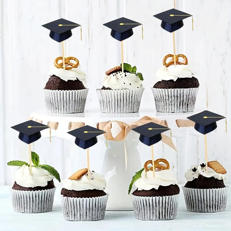 7 шт. Шляпа Зубочистка Декор для торта Украшения для торта Украшения Принадлежности для украшения торта Вставка для шляпы Выпускной сезон 5x10 см