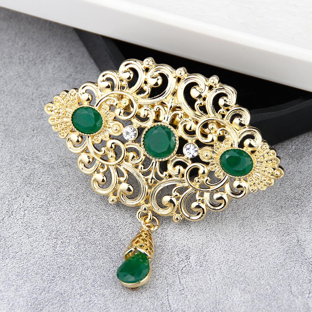 Fashion Women's Brooch Floral Coffee Brooch Gold Bridal Jewelry