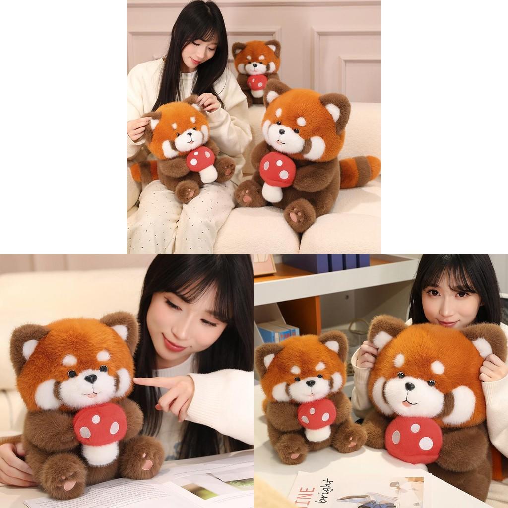 Adorable Mushroom Raccoon Plush Toy For Kids Birthday Gift Soft And Cuddly Design