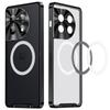 For OnePlus 11 5G Magnetic Phone Case Electroplating Metal Edge Matte Phone Cover with Lens Protection