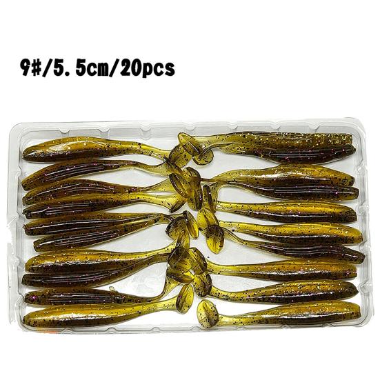 20 шт. 5,5 см светящаяся поддельная мягкая силиконовая искусственная приманка воблер рыбная приманка для плавания