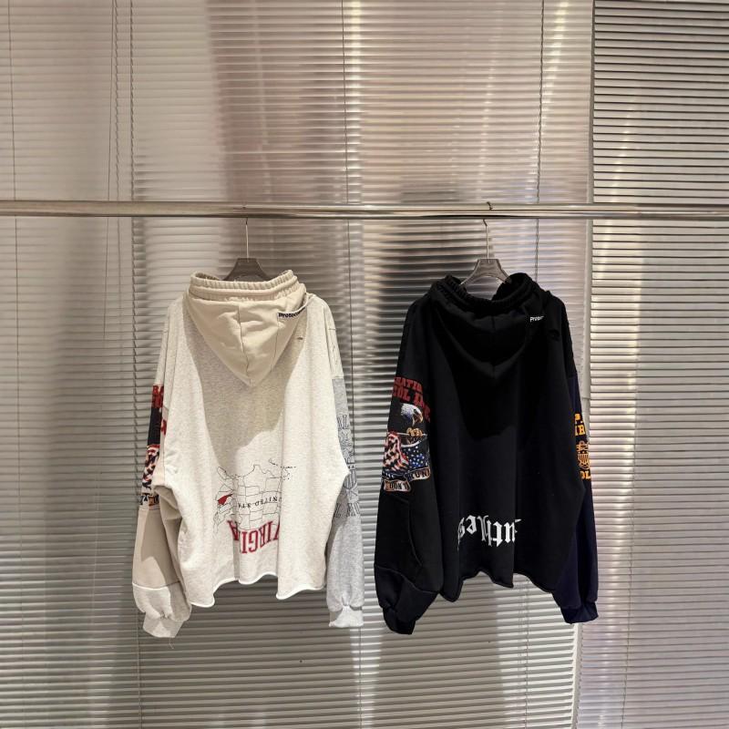 Мужская оверсайз худи на молнии с потертостями и эффектом стирки Streetwear Свободный крой Хлопковый пуловер Куртка Осень Зима 2025