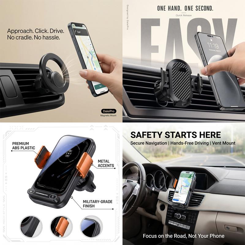 Designed for Kia Sorento XM 2009 2010-2014 Phone Holder Car Magnetic Mount Smart Sensing Wireless Charging One-Touch Release