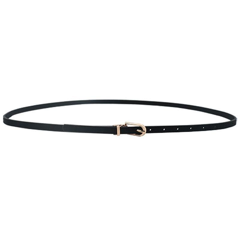 Chic Black Pu Buckle Belt For Women Perfect For Jeans Skirts And Fashionable Outfits