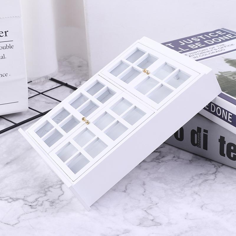 1/12 Dollhouse Miniature Furniture White Kitchen Dining Cabinet Display Shelf