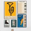 Jazz Club Piano Keys Music Teacher Class Wall Art Canvas Painting Nordic Posters and Prints Wall Pictures for Living Room Decor