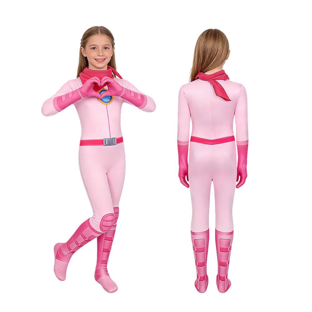 Mario Galaxy Movie Princess Peach battle suit cosplay tight one-piece party performance costume