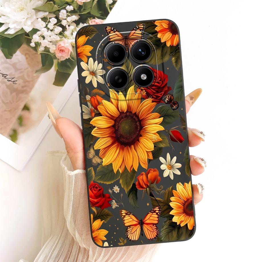 Цветочный Чехол с Ромашками и Подсолнухами для Xiaomi Redmi Note 15 15Pro 15 Pro+ Чехол для Телефона Poco M8 Pro Силиконовый Мягкий Ударопрочный Чехол