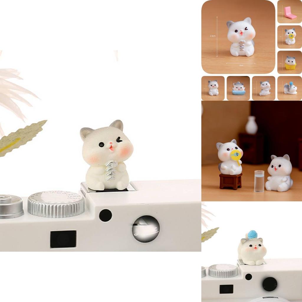Adorable Resin Cat Figurines For Diy Miniature Gardens Cute Desk Decor