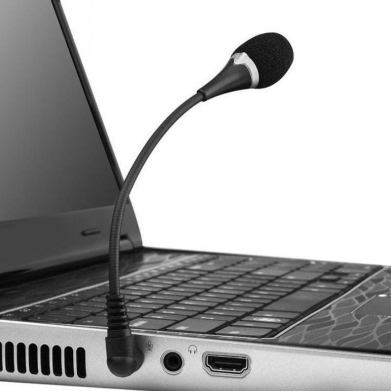 Metal Computer Microphone Double Channel Auditory Input For Online Meeting Podcast Gaming 3.5mm Port Wide Compatibility