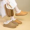 Хлопковые тапочки Birkenstock осень и зима новые ретро на плоской подошве бархатные теплые с закрытым носком пушистые хлопковые тапочки