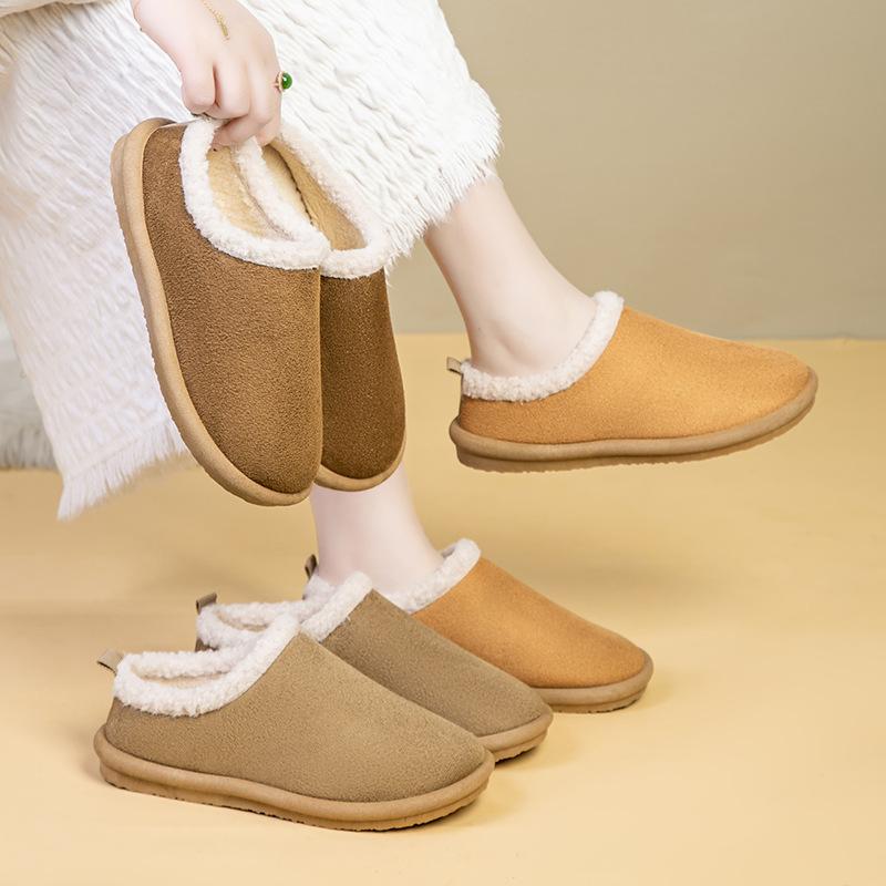 Хлопковые тапочки Birkenstock осень и зима новые ретро на плоской подошве бархатные теплые с закрытым носком пушистые хлопковые тапочки