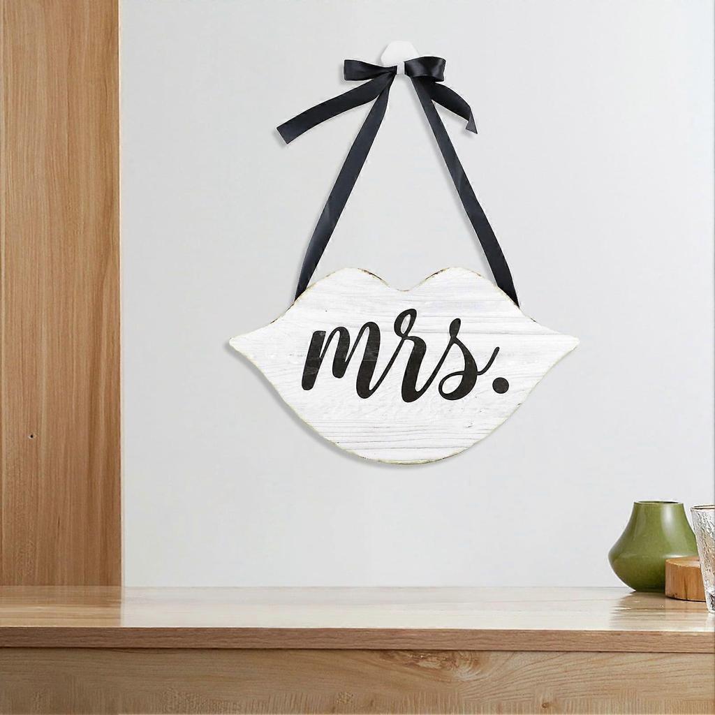 Unique Hanging Plaque Simple Innovative Creative Mr Mrs Lips Beards Wall Plaque