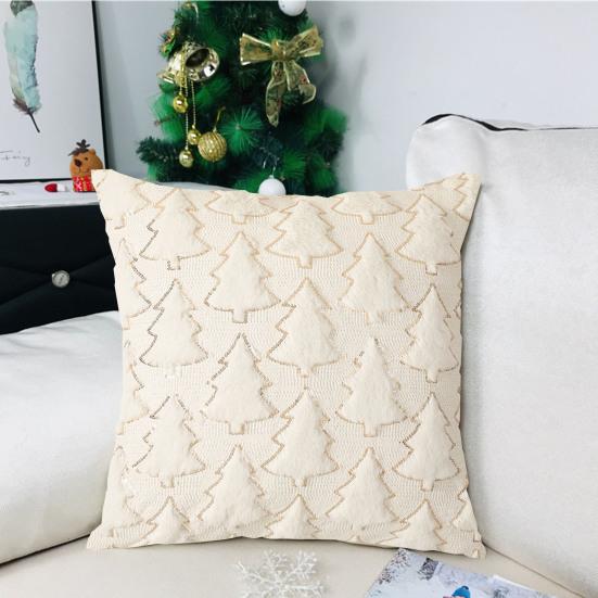 Наволочка с пайетками и узором в виде рождественской елки, скрытая застежка-молния, наволочка для подушки, спальня, гостиная