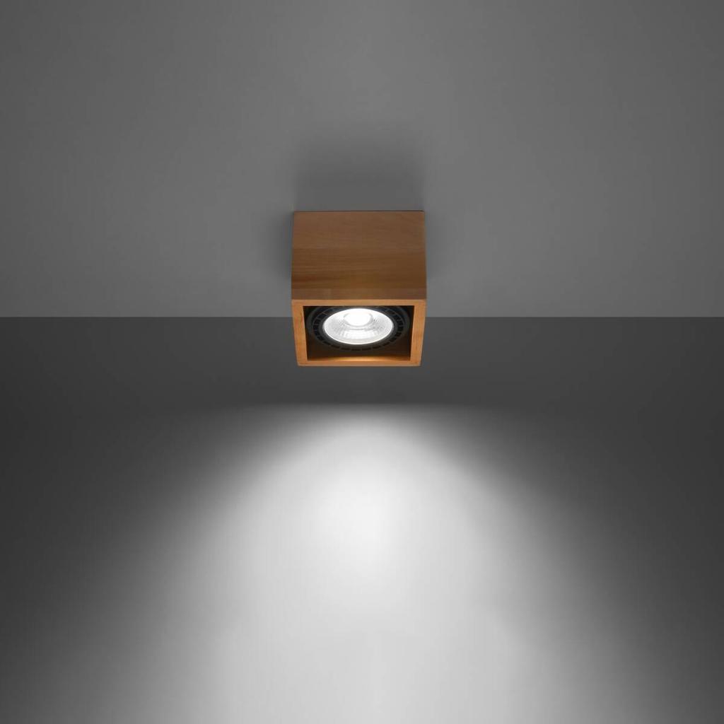 Spot Sufitowy Drewniany Kwadratowy 1Xgu10 10W Quatro Sl.0915 Sollux Lighting