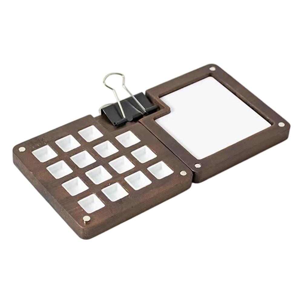 Portable Travel Paint Palette Mini Watercolor Palette Set Portable Watercolor Set Wooden Grid Paint Box Gift for Kids Birthday