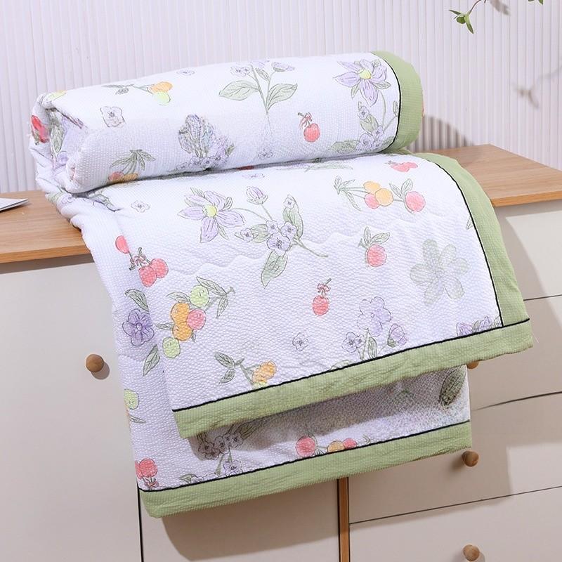 Летнее одеяло из пузырчатого хлопка с мягкой тканью, которую можно стирать в машине, для сна в студенческом общежитии