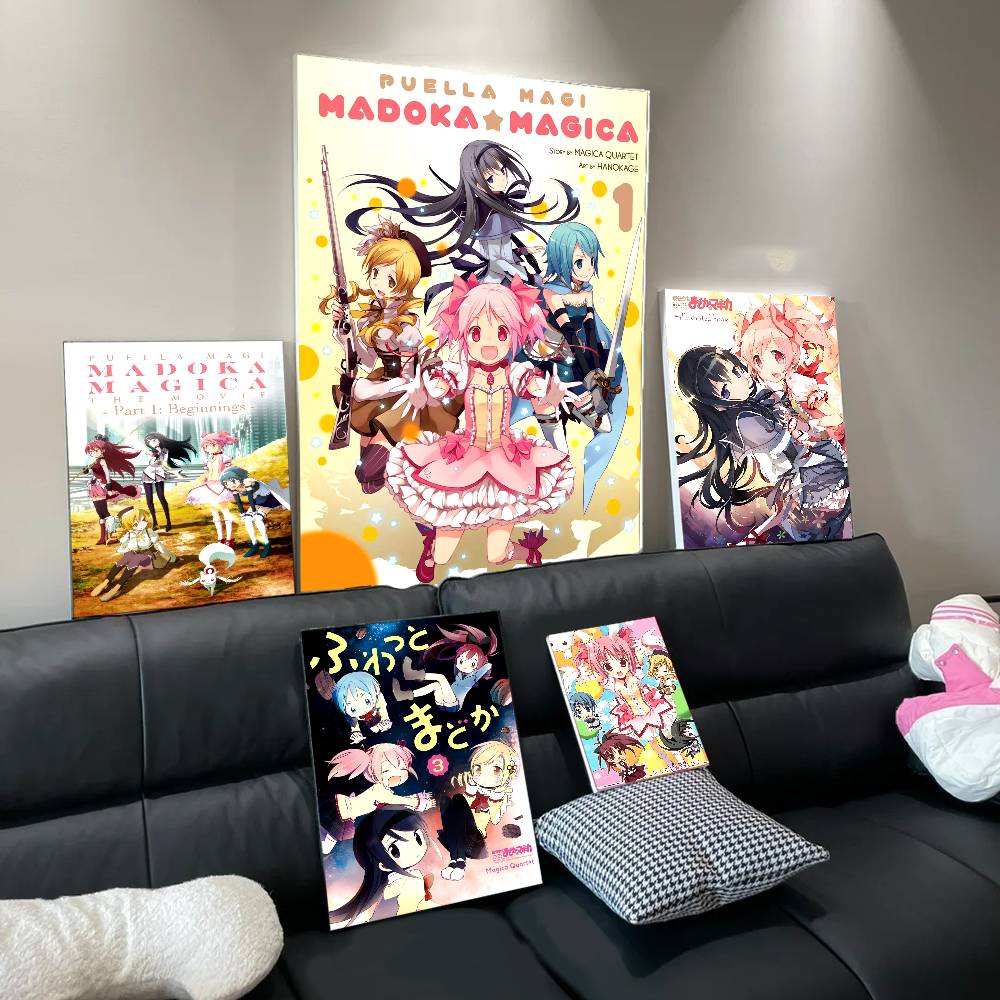 Аниме P-Puella Magi Madoka Magica Девушка Винтажные Постеры Липкие Ретро Крафт Бумажные Наклейки DIY Комната Бар Кафе Кавайный Декор Комнаты
