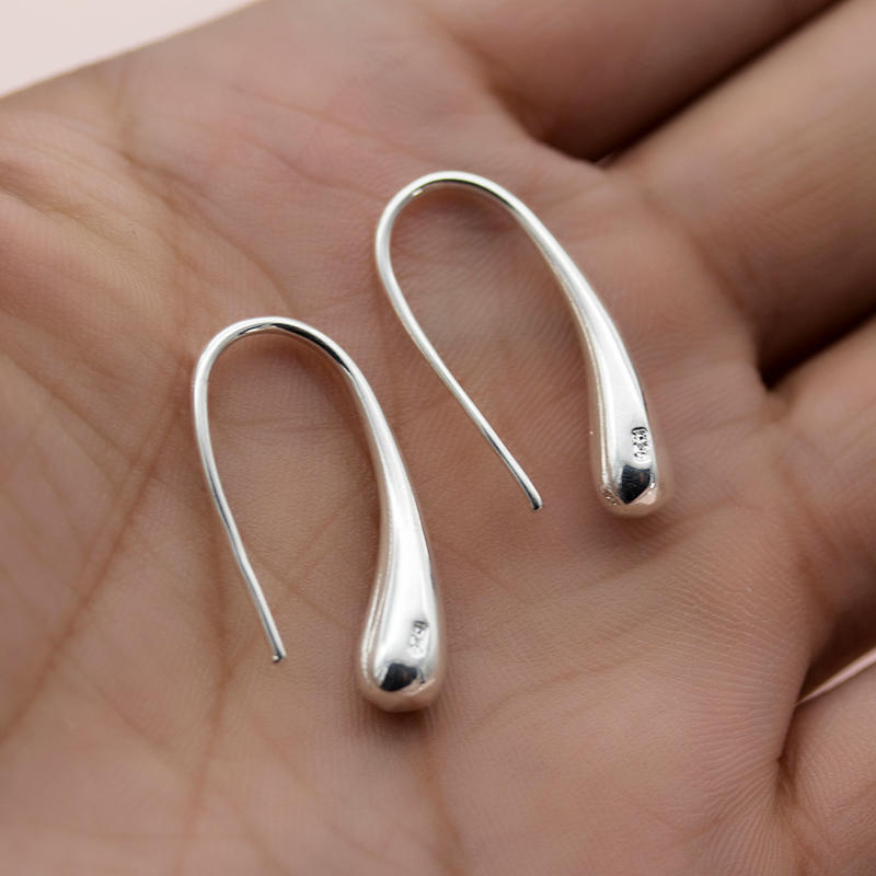 Simple Silver Colorzinc Alloy Women Hook Earrings Elegant Waterdrop Dangle Earrings for Wedding Jewelry