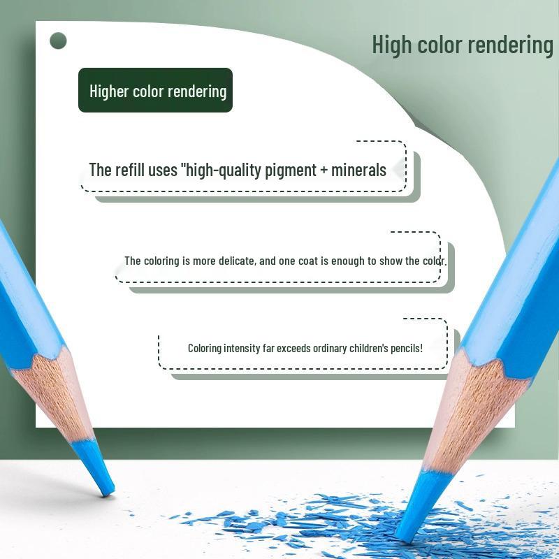 Deli 6812 Series Water-Soluble Oil-Based Colored Pencil Set - Available in 24, 36, or 48 Colors