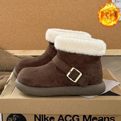 Женские зимние легкие теплые дутые сапоги на толстой подошве с меховой отделкой, нескользящие, износостойкие, повседневные кроссовки, хлопковые сапоги