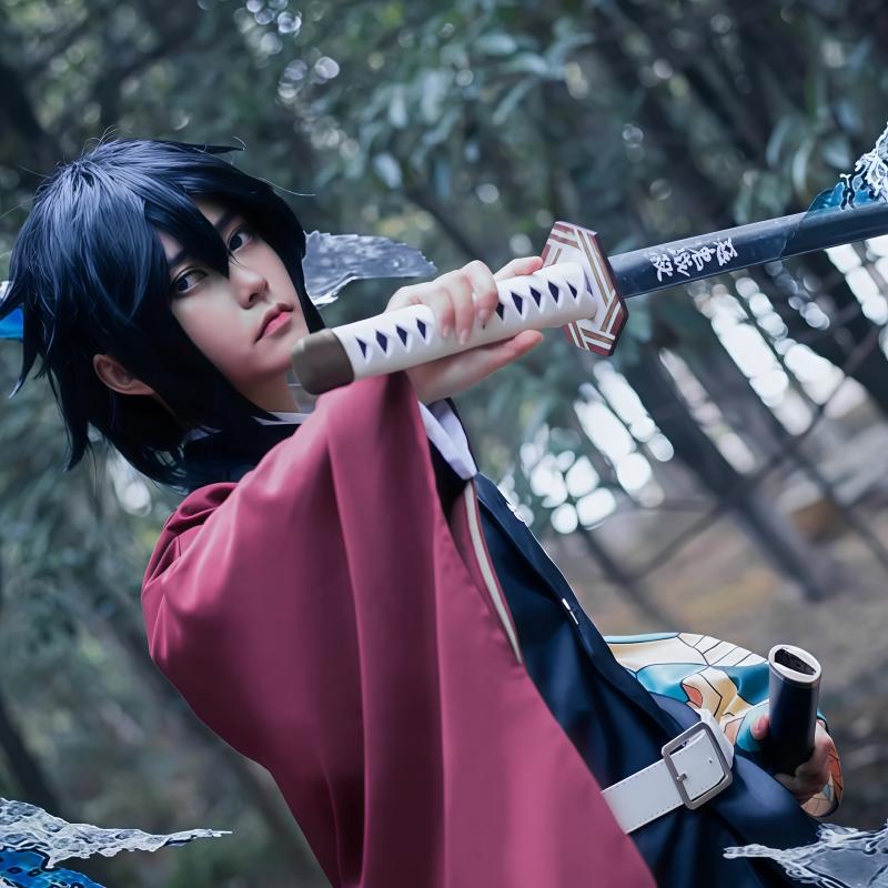 Аниме Kimetsu No Yaiba Tomioka Giyuu аксессуары для костюмов для косплея Pak Uniformen Kostuums Pruik Kind Volwassen Feest Cadeau