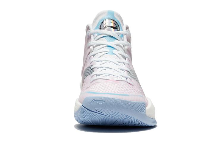Li Ning Баскетбольные кроссовки мужские средние стандартные Белый/Персиково-розовый ABAT115-1