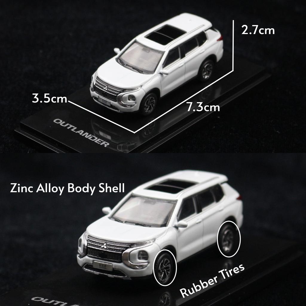 1/64 Mitsubishi Outlander SUV Sport Миниатюрная модель 1:64 литые металлические игрушечные машинки для демонстрации коллекции бесплатных колес в подарок мальчикам
